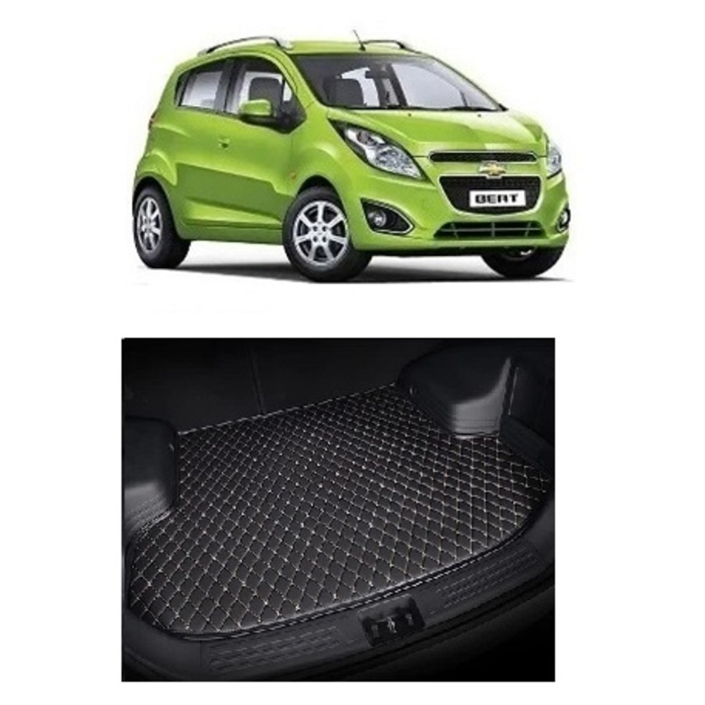 7D Car Trunk/Boot/Dicky PU Leatherette Mat for Beat  - Black